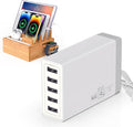 Pezin & Hulin Desktop USB Charging Station with Bamboo Stand - Tidy