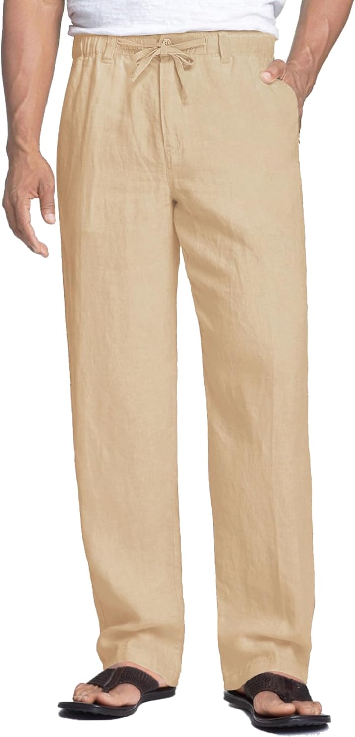 COOFANDY Men's Casual Linen Pants for Summer Comfort and Style