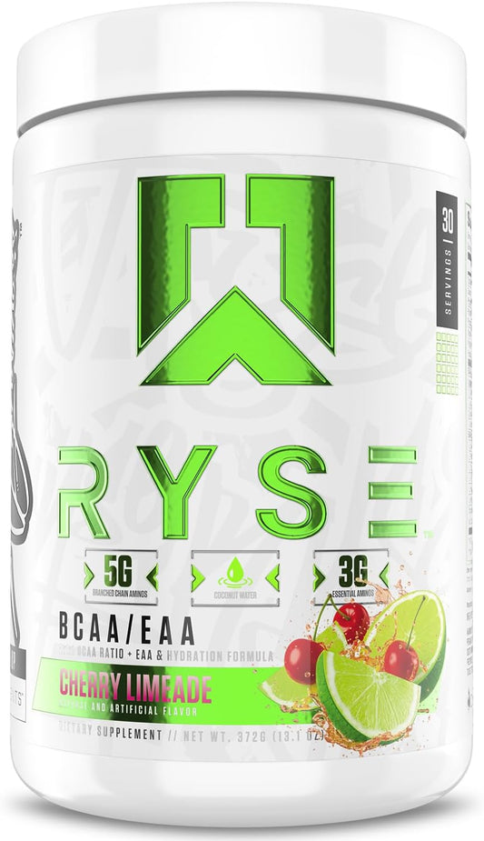 RYSE BCAA EAA Powder - Cherry Limeade for Muscle Recovery