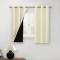 100% Blackout Curtains for Bedroom - Thermal Insulated Cream 45in