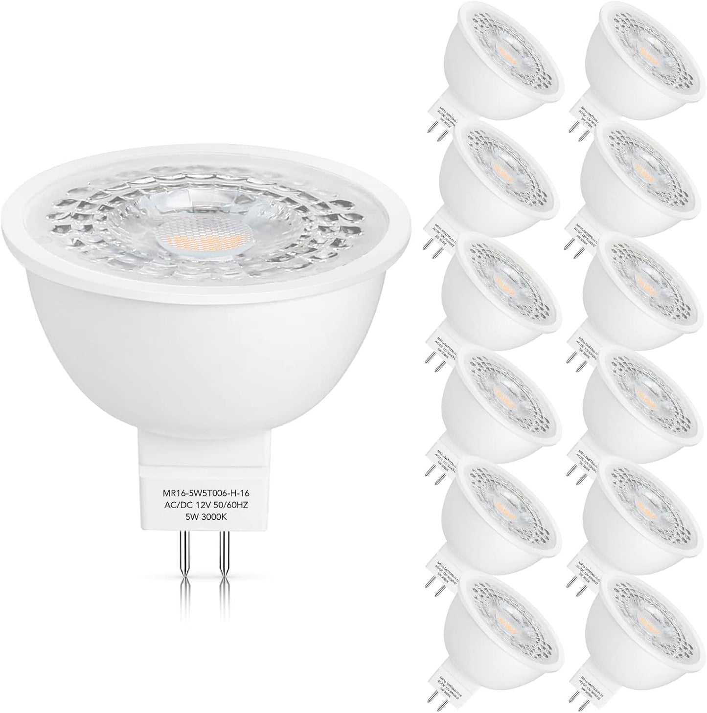 Mlambert 12 Pack MR16 LED Bulbs 50W Halogen Equivalent for Home
