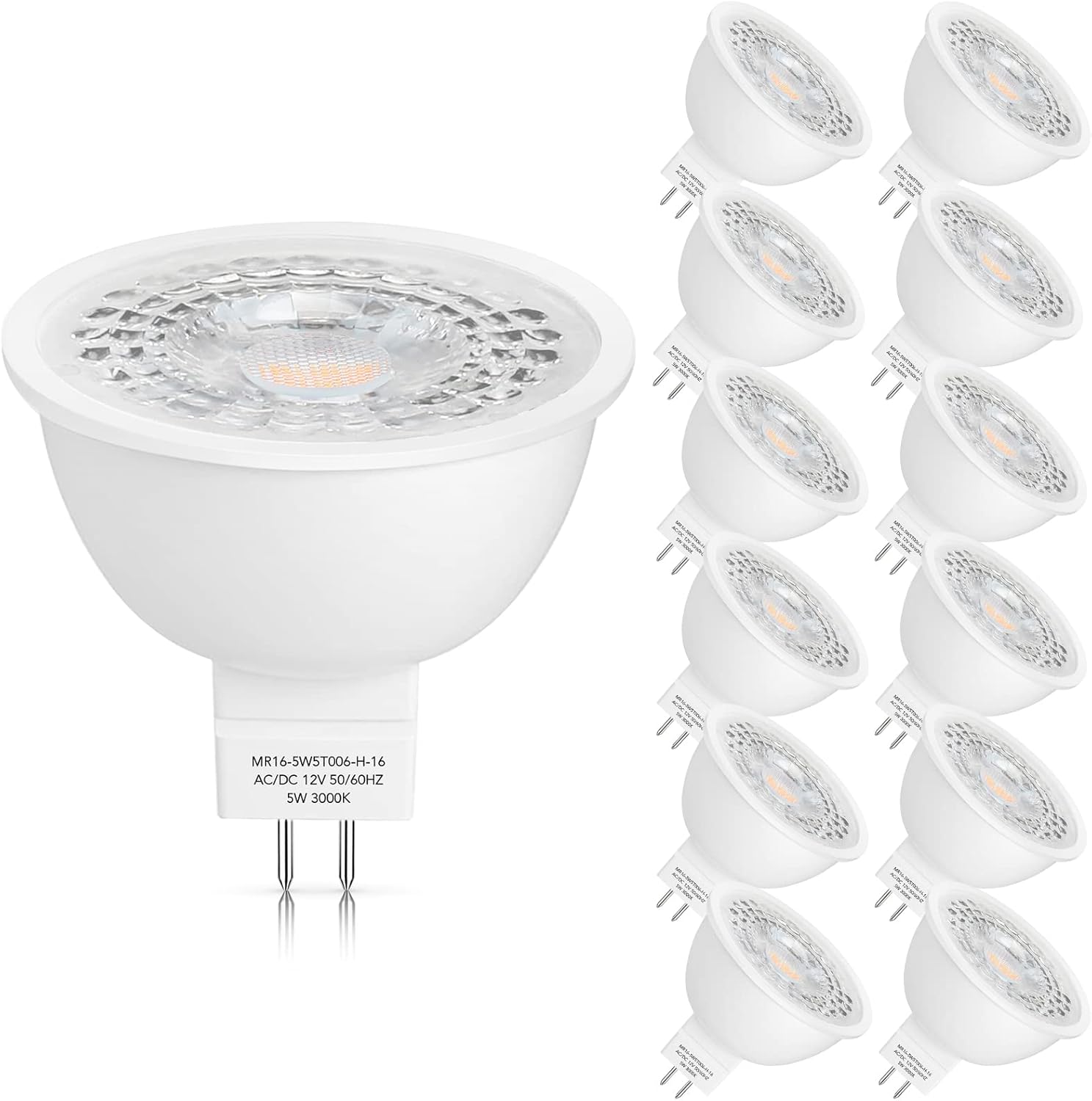 Mlambert 12 Pack MR16 LED Bulbs 50W Halogen Equivalent for Home