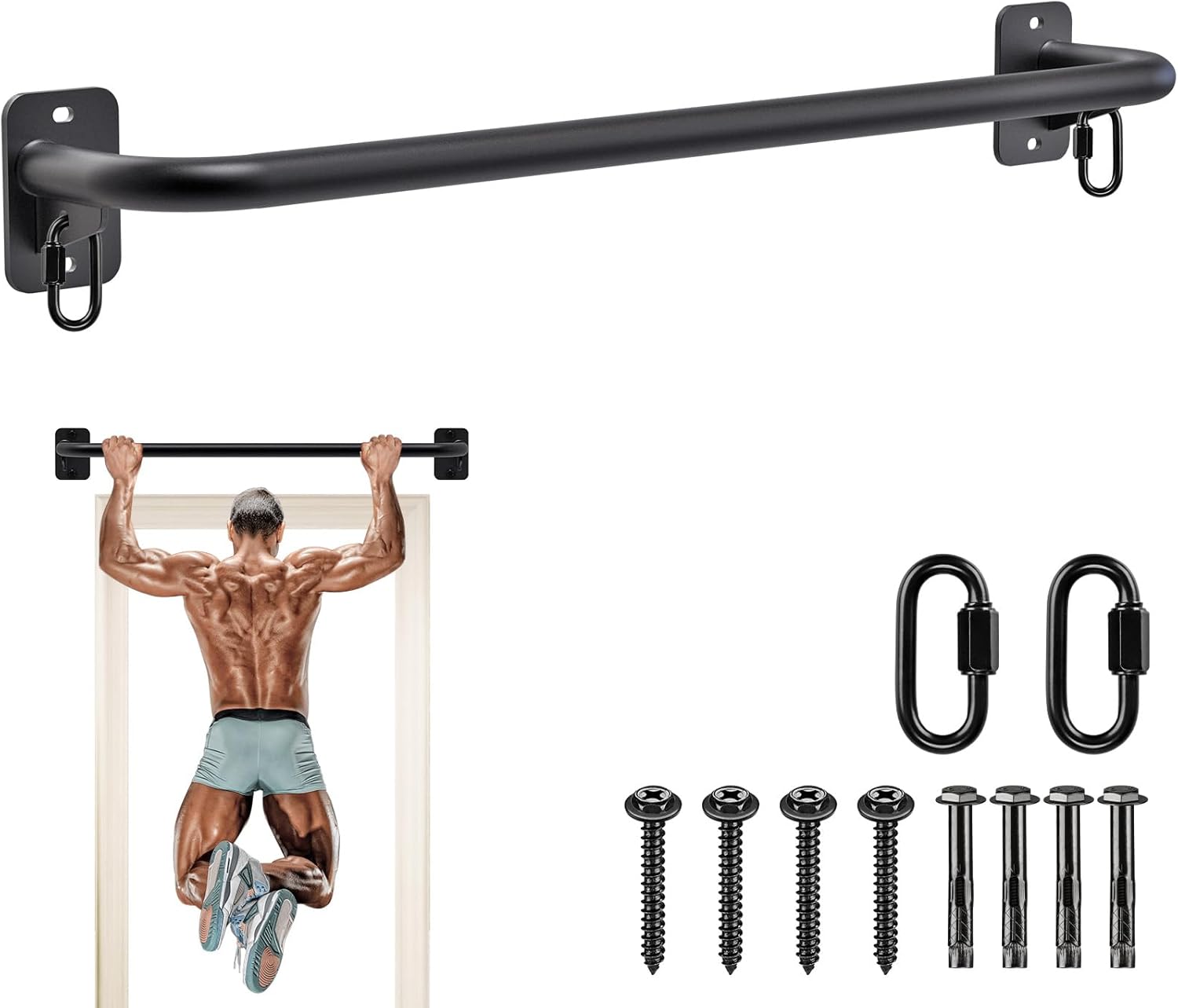 SELEWARE Heavy Duty Welded Pull Up Bar for Home Workouts