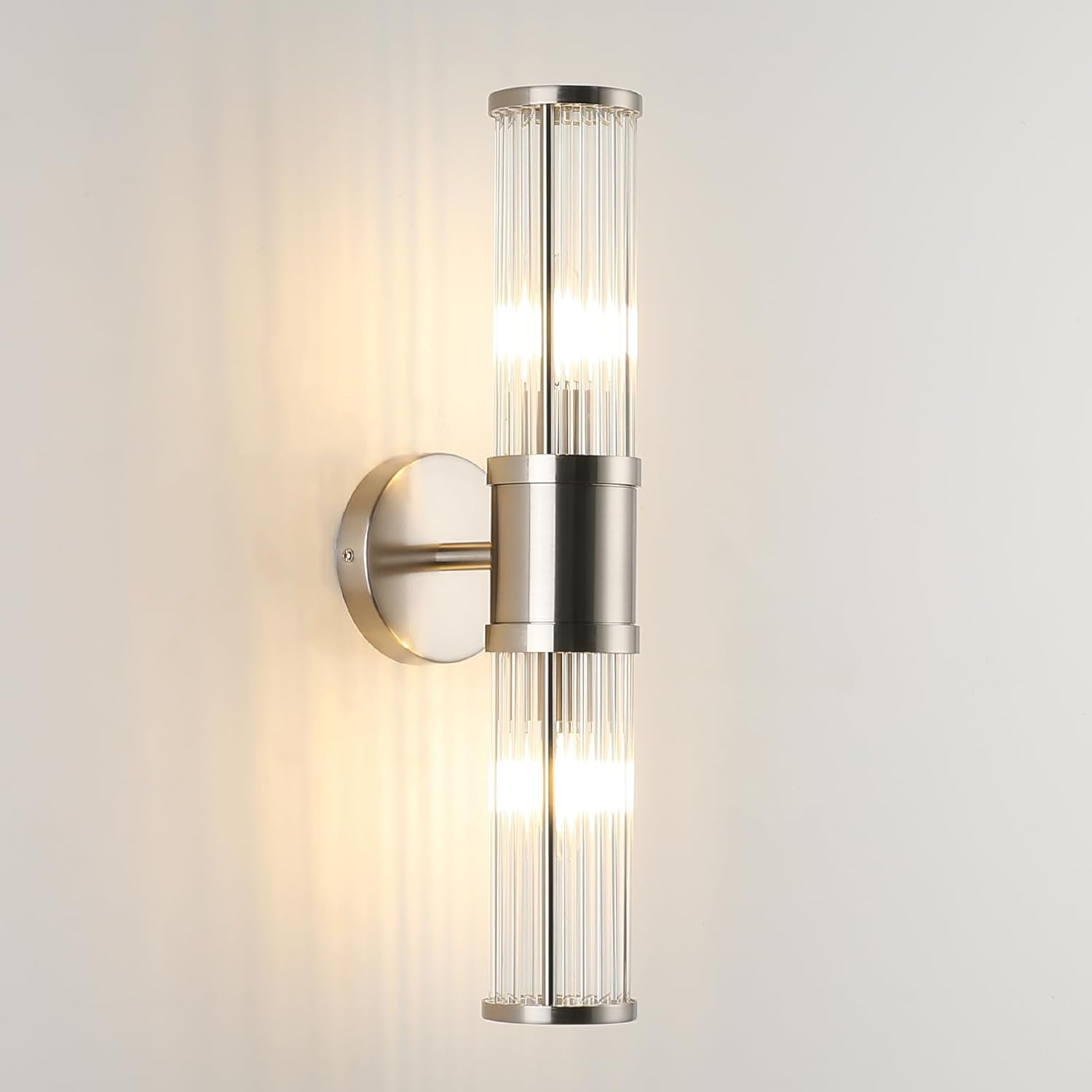 Brushed Nickel Bathroom Light Fixture for Modern and Vintage Style