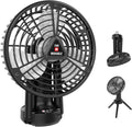 Portable Battery Operated Fan with Auto Swing - Compact Rechargeable