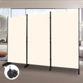 Room Divider Folding Privacy Screens with Wheels - 6ft Tall 3-Panel