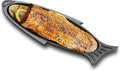 Outset Fish Cast Iron Grill and Serving Pan - Durable Grill Pan