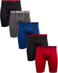 AND1 Mens Boxer Briefs 5-Pack - Stretch Performance Long-Leg Underwear