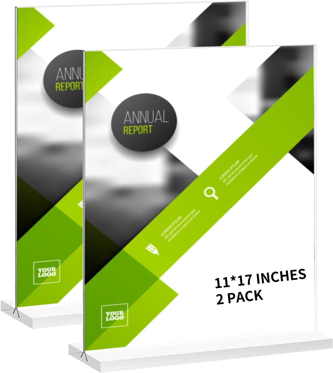 2 Pack Large Acrylic Sign Holder - 11 x 17 in Table Display