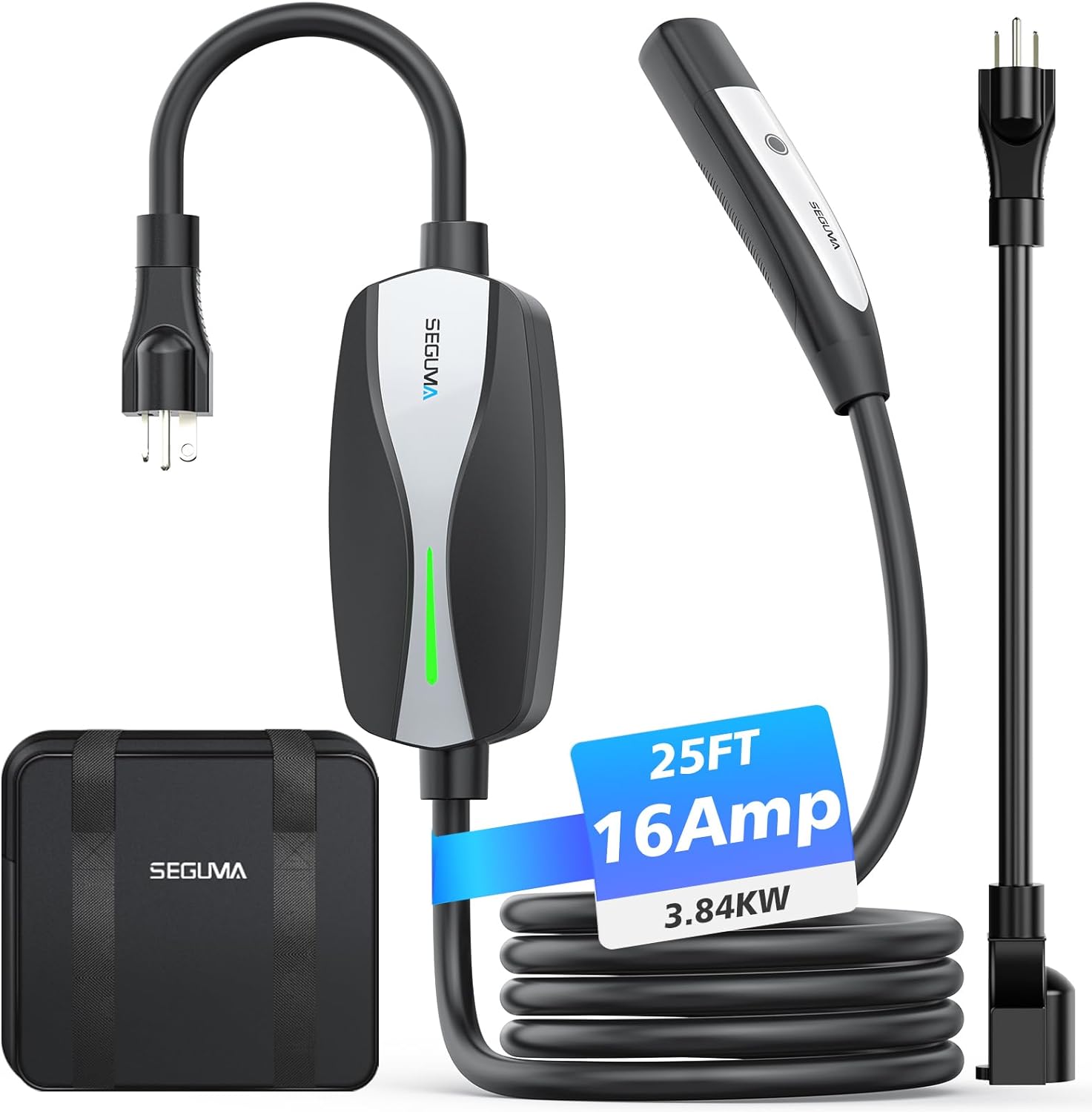 Fast Charging Tesla EV Charger - Level 1/2, Dual Voltage, Portable