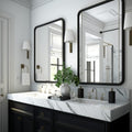 Black Bathroom Wall Mirror 24 x 36 in 2-Pack - Modern Farmhouse Set