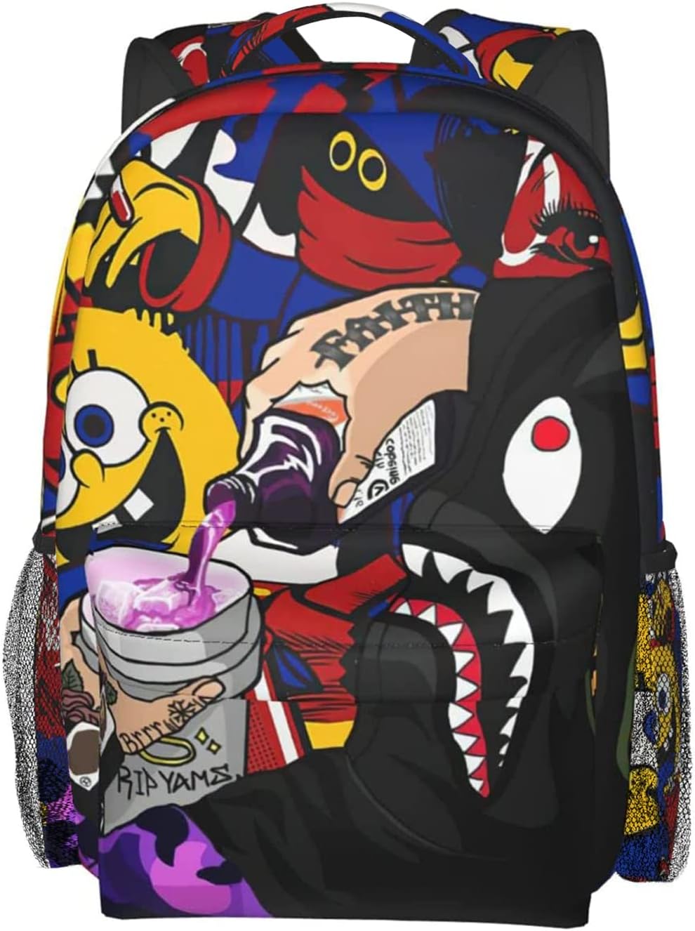 Backpack Shark Teeth Camo Travel Laptop Daypack for All Ages