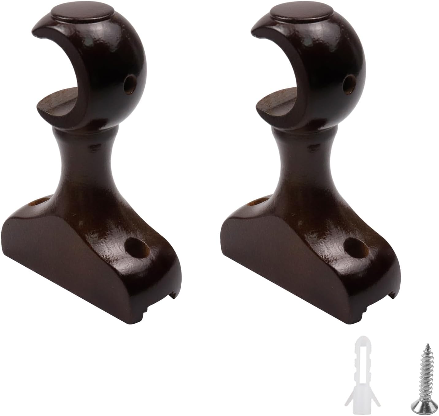Strong 1.1 Wood Curtain Rod Holders - Set of 2