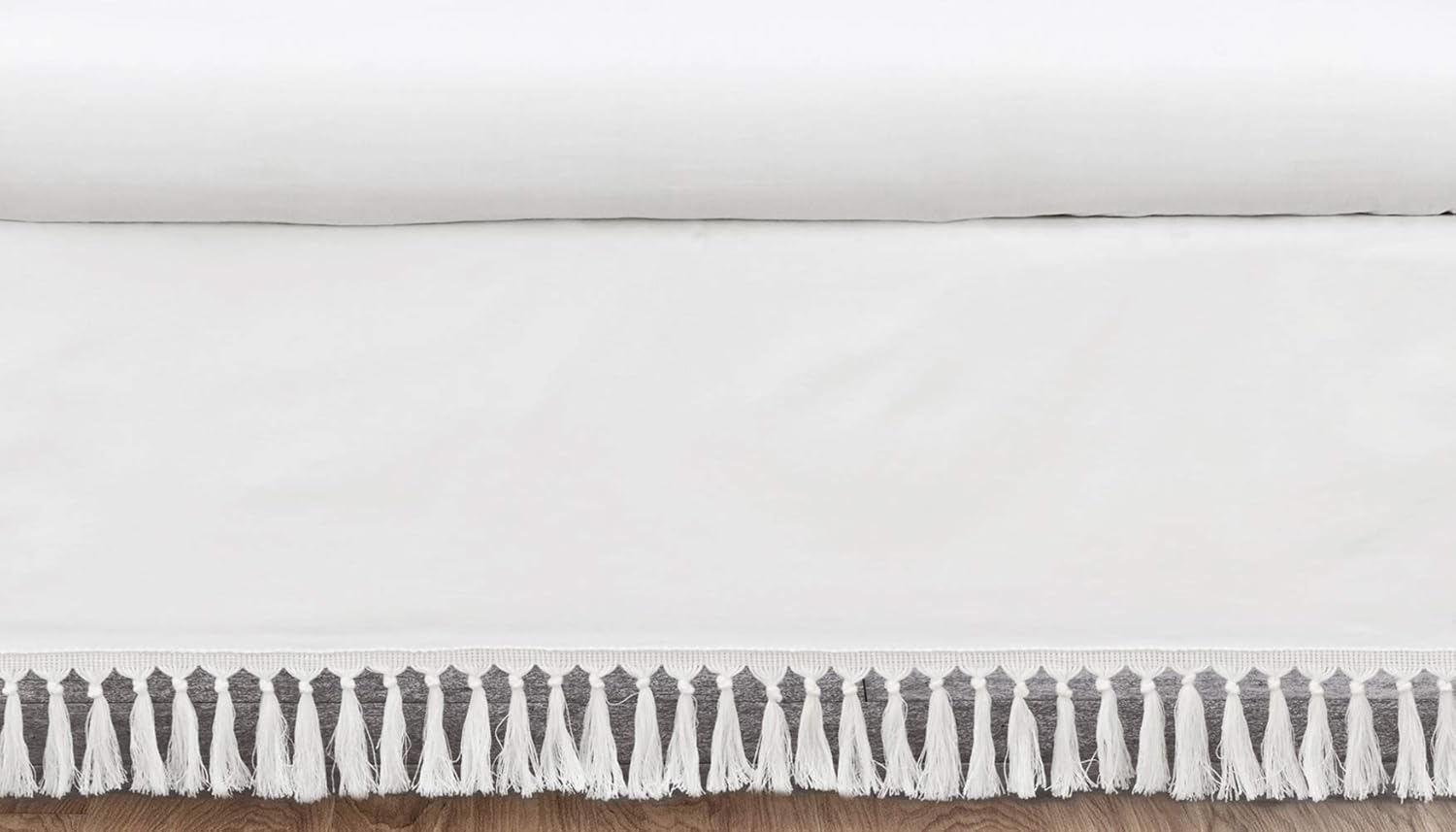 Sweet Jojo Designs White Boho Baby Nursery Crib Bed Skirt Ruffle