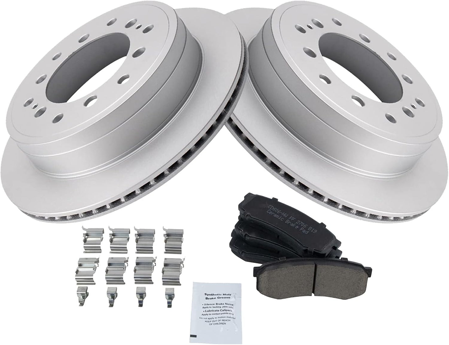 TRQ Rear Brake Pad & Rotor Kit for Lexus GX460 & Toyota 4Runner