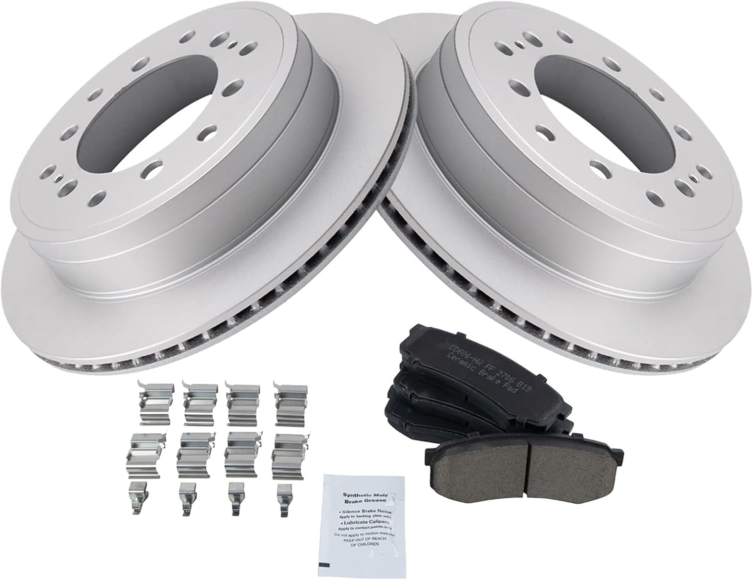 TRQ Rear Brake Pad & Rotor Kit for Lexus GX460 & Toyota 4Runner