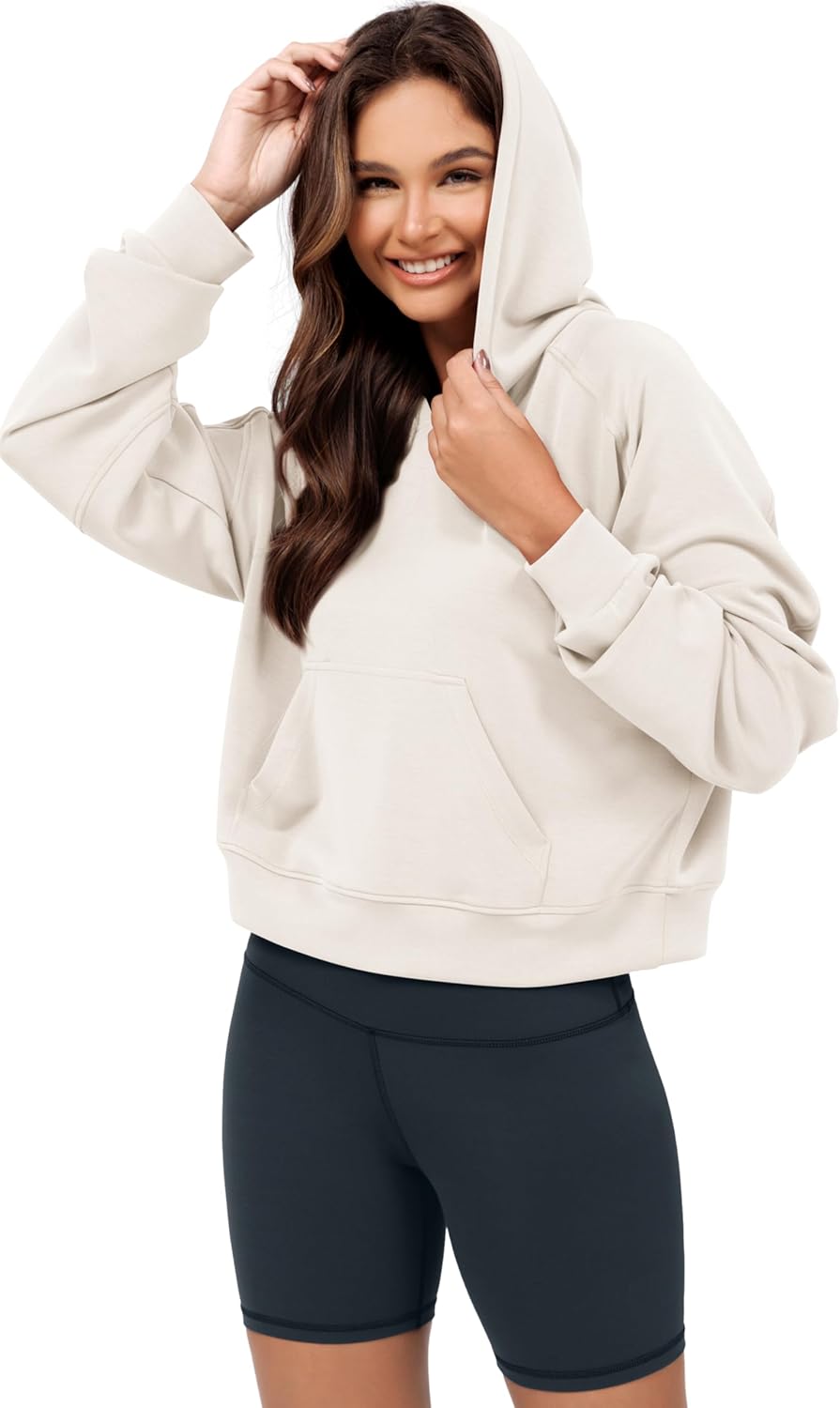 ODODOS Cozy Cropped Hoodie with Pocket