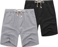 COOFANDY Men's Linen Shorts Casual Elastic Waist Drawstring reduces