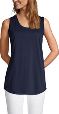 Lands' End Supima Cotton Tunic Tank Top - Soft, WorkFriendly Fit