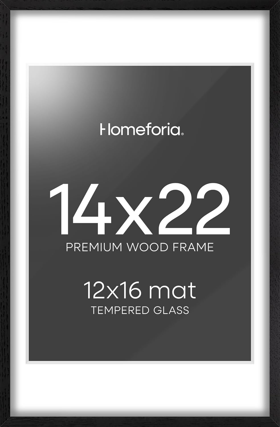 Homeforia 14x22 Frame Black Wood for Stunning Artwork Display
