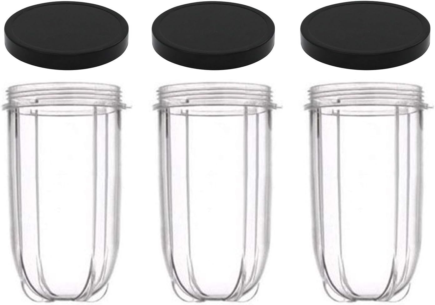 Magic Bullet Blender Cups Set - 3 Replacement Lids