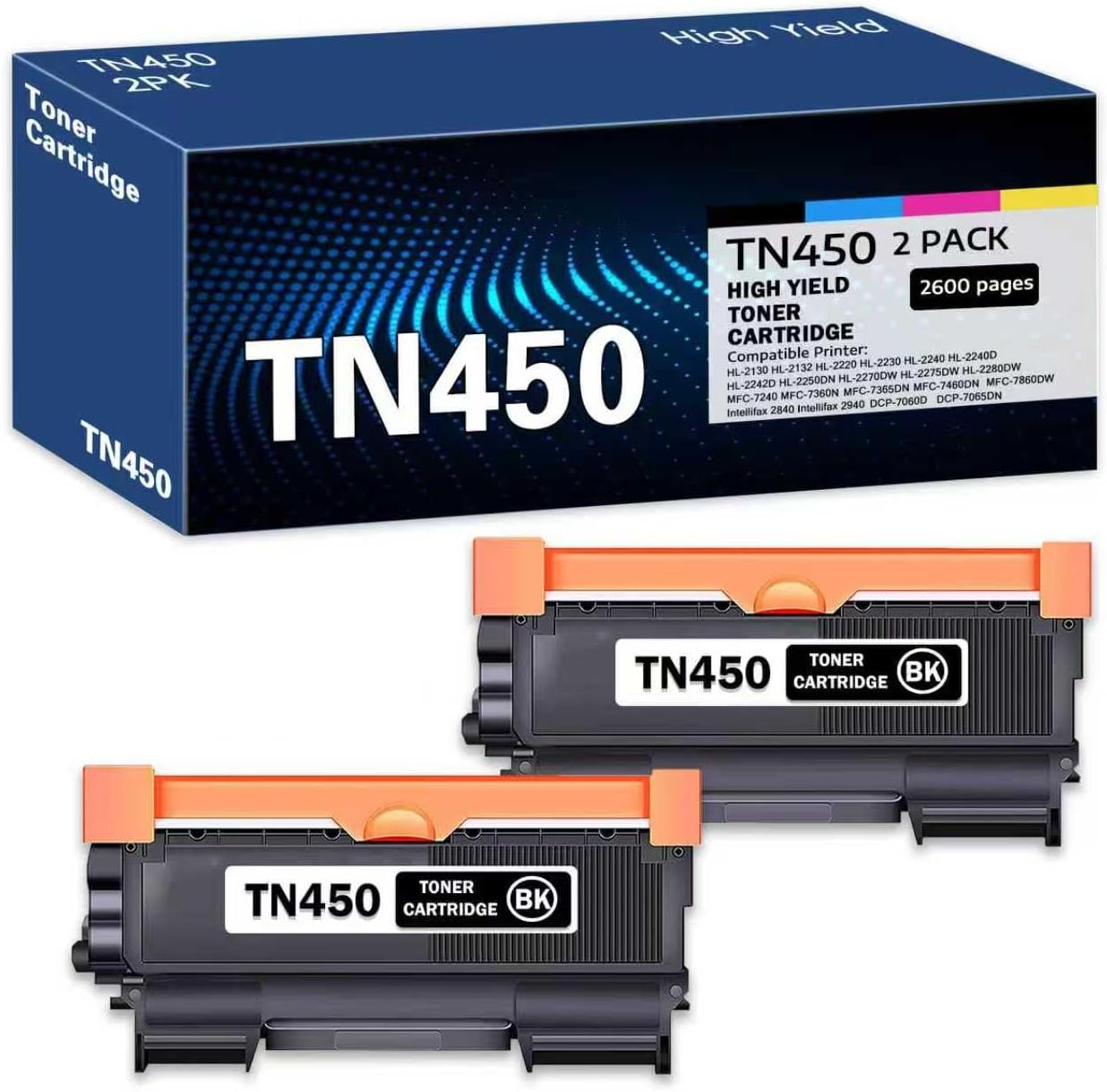 TN450 Compatible Toner Cartridge Replacement for Brother Printers