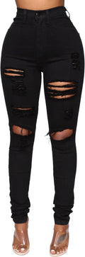 BISUAL Womens High Waisted Butt Lifting Jeans - Stretchy Distressed