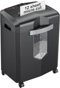 Bonsaii 12-Sheet Micro Cut Shredder for Home Office - Quiet, 60-Min