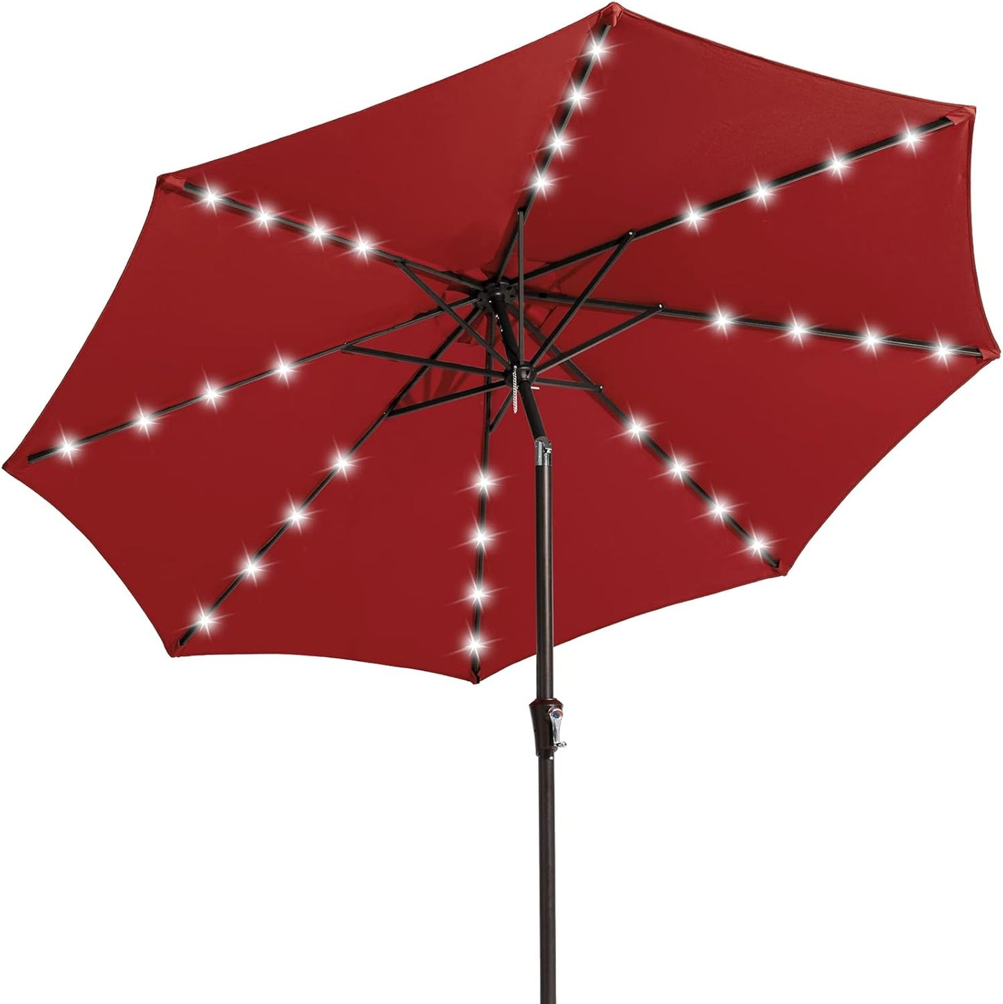 JEAREY Upgrade 9FT LED Lighted Patio Umbrella for Outdoor Use