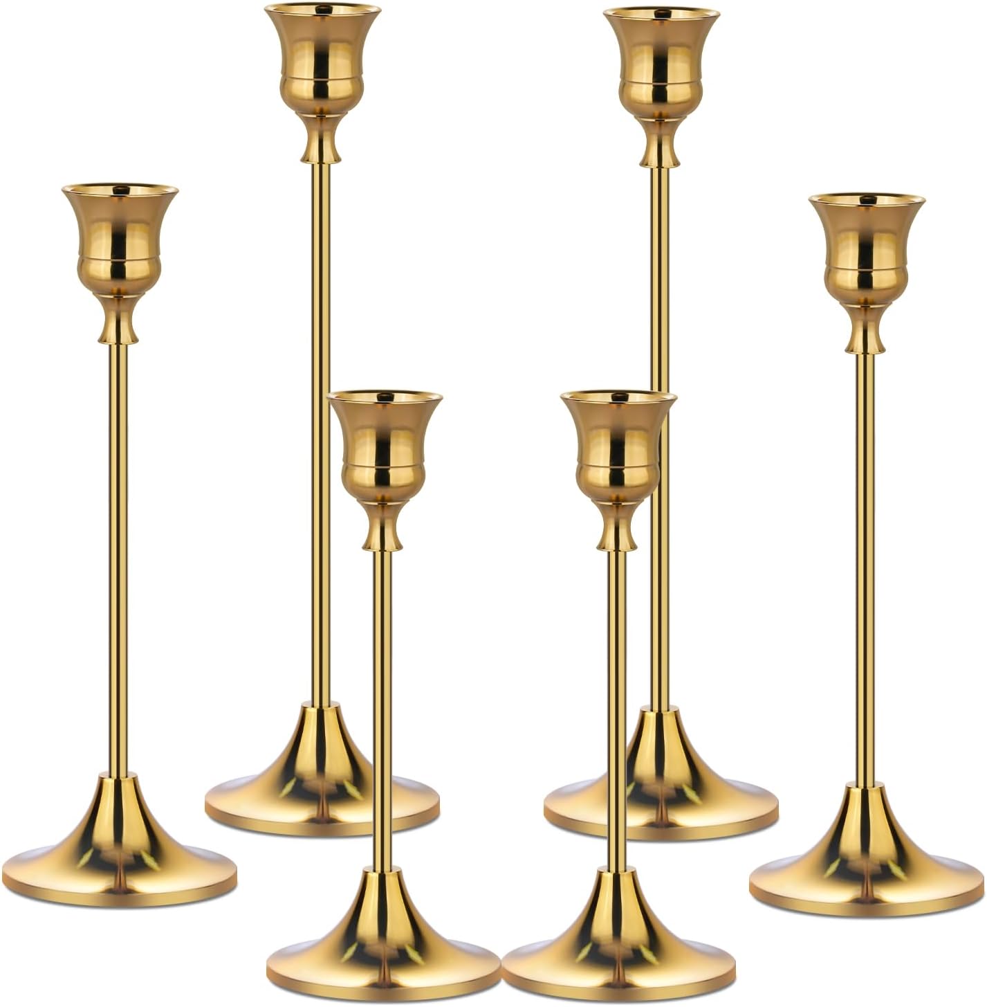 Metal Candle Holders Set for Taper Candlesticks - Vintage Decor