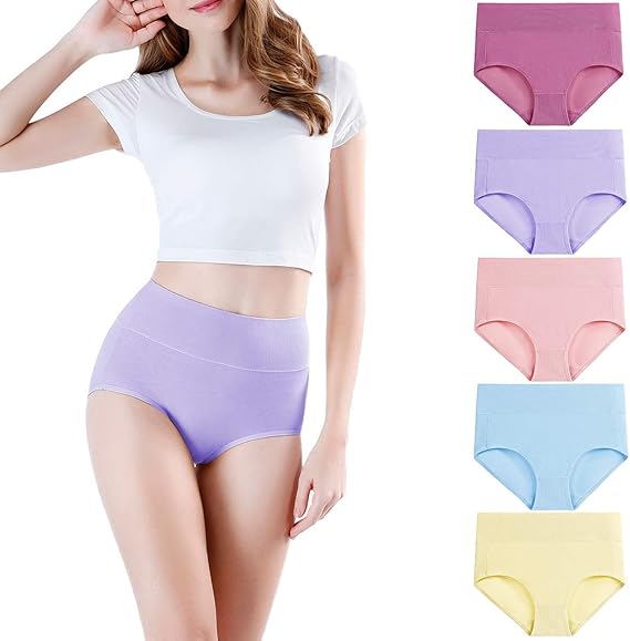 Wirapra Women's High Waisted Cotton Underwear for Comfort