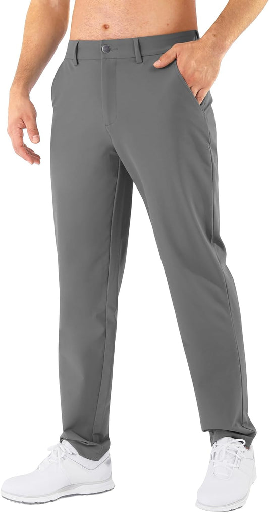Mens Golf Pants Stretch Classic Fit Quick Dry Casual Trousers