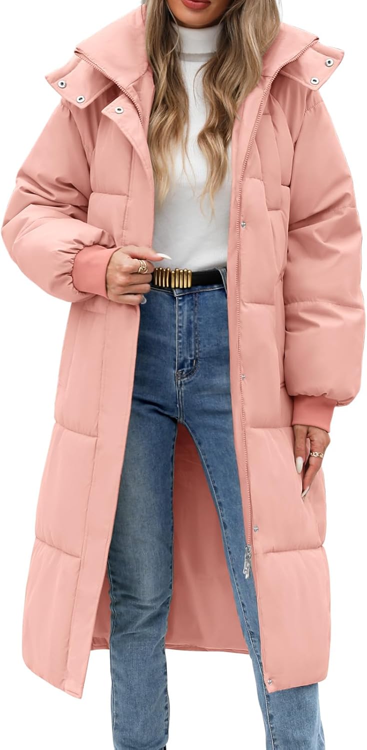 Women Long Puffer Coat Winter Warm Hooded Jacket for Style