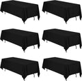 BRILLMAX 6 Pack Black Tablecloths 70 x 120 in for Rectangle Tables