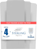 Wire Shelf Liner 12 in x 48 in Flat Packed Set of 4 - Clear Fit