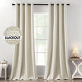 MIULEE Elegant Blackout Linen Curtains for Cozy Living Rooms