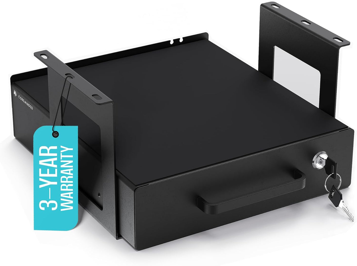 Lockable Slide-Out Desk Drawer with Cable Management - COREMINDED