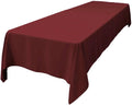 Polyester Poplin Tablecloth 60x144 in Burgundy - Wrinkle Resistant