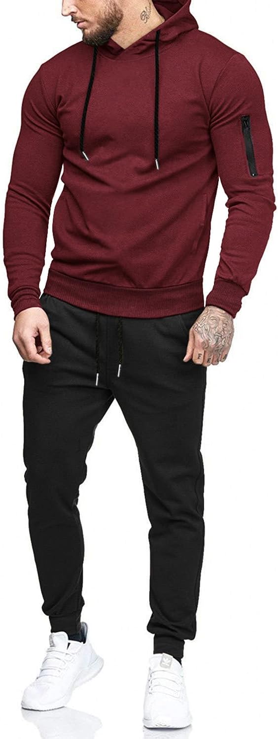 COOFANDY Men's Tracksuit 2 Piece Hooded Athletic Sweatsuit Set