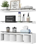 Floating Shelves for Wall 24 in with Cube Shelf - Over Toilet Storage