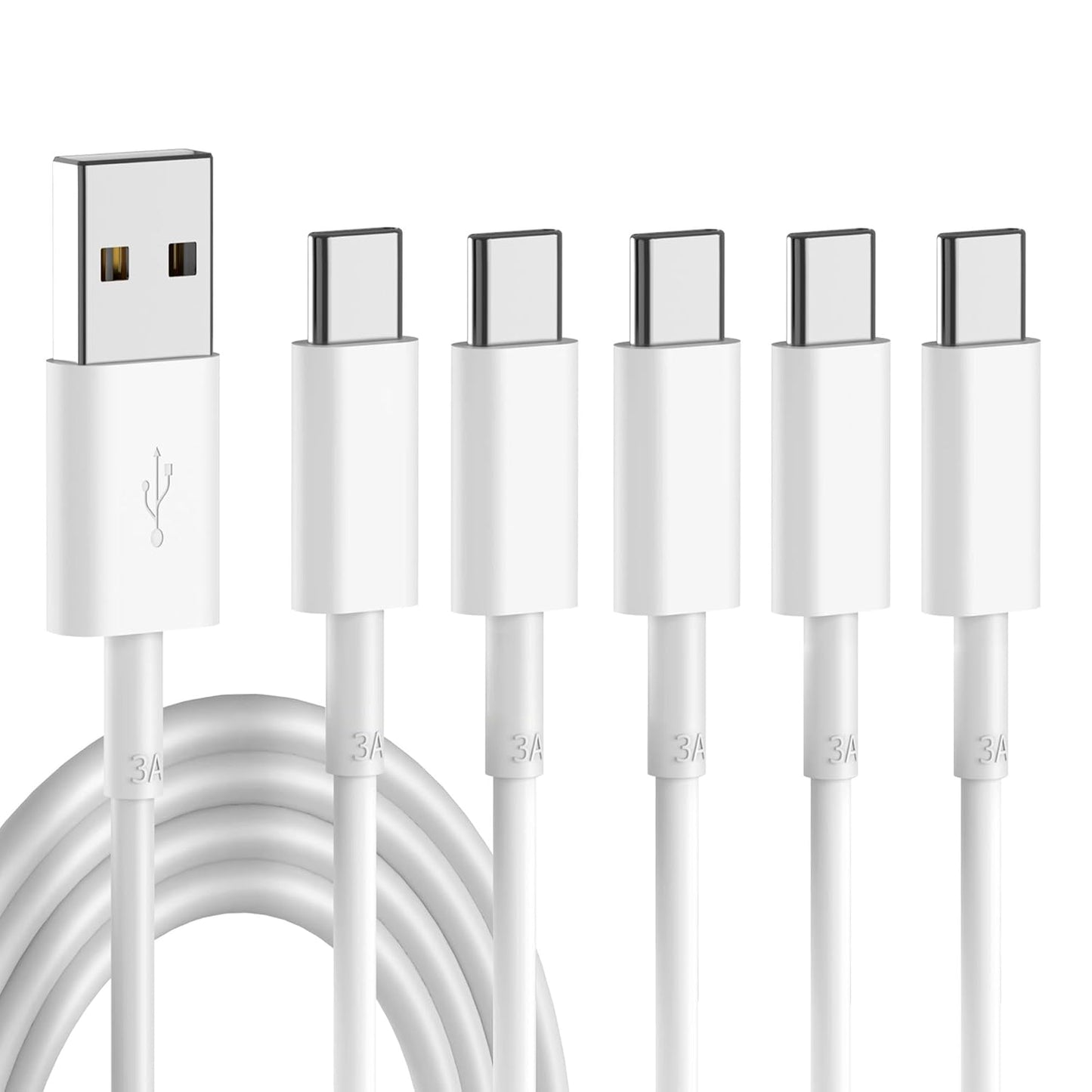 Fast Charge Galaxy S10 S9 S8 with 5-Pack USB C Cables!