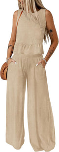 Dokotoo Pants Sets Women 2 Piece Outfits Sleeveless Tank - Versatile