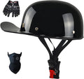 Baseball Cap Motorcycle Helmet DOT Approved Vintage Open Face