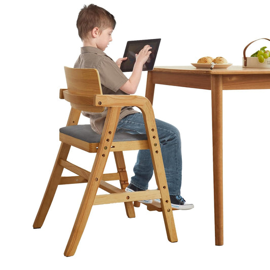 Solid Wood High Chairs for Toddlers - Safe and Adjustable Design