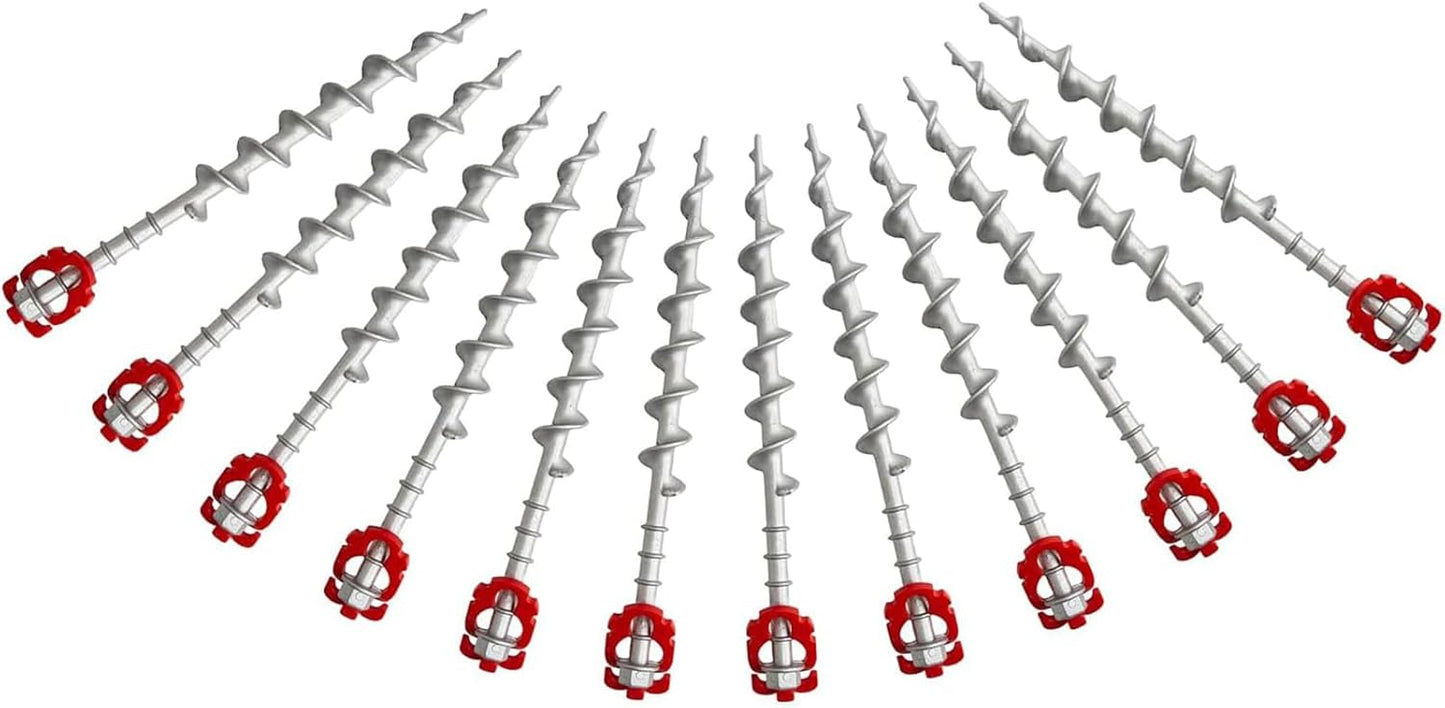 12 Pcs 12in Aluminum Ground Anchors for Heavy Duty Outdoor Use