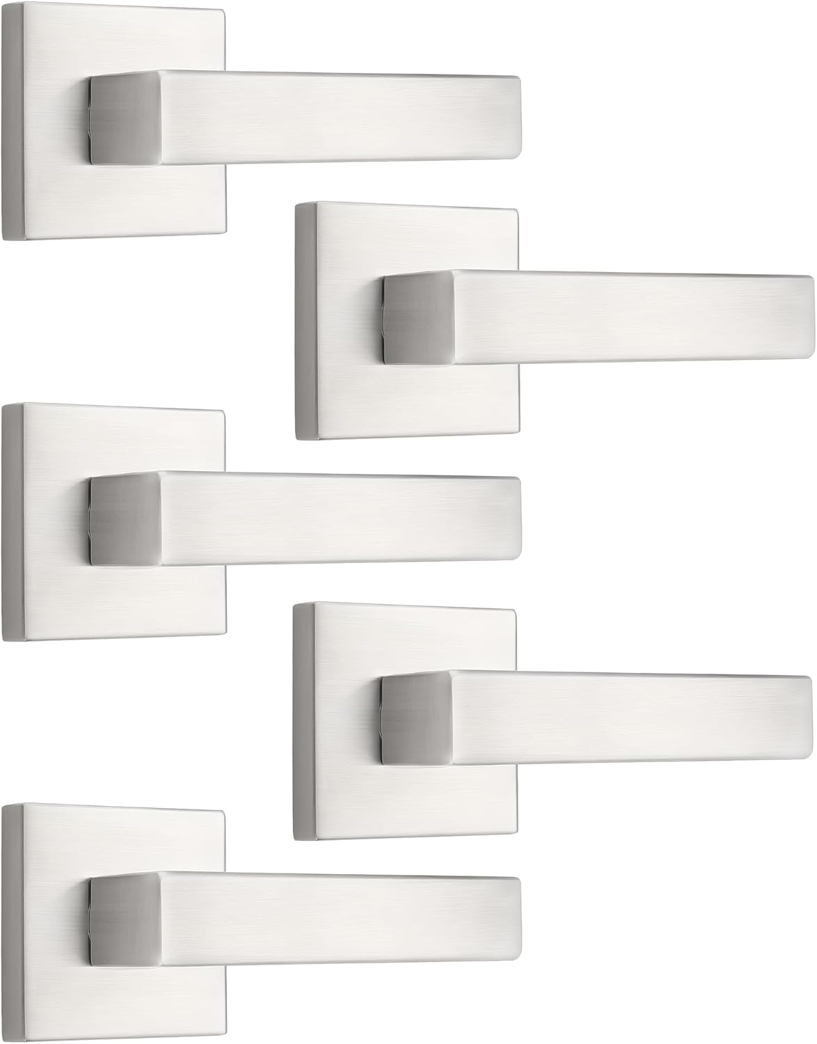 Probrico Contemporary Dummy Door Handle in Satin Nickel Finish