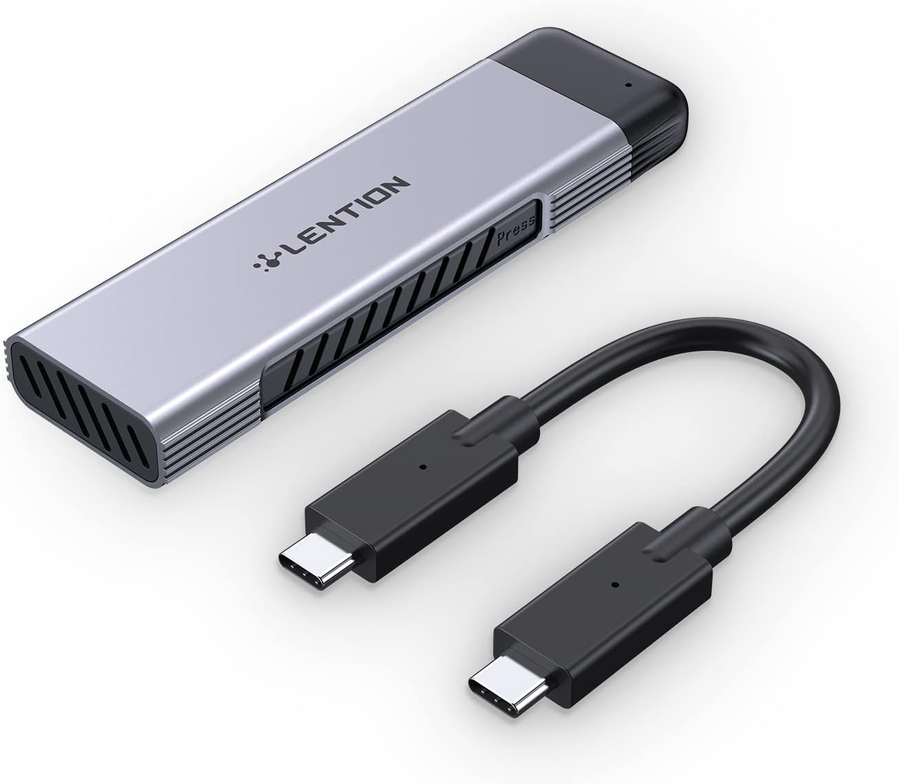 LENTION USB C to NVMe & SATA M.2 SSD Enclosure for Fast Transfers