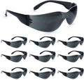 amoolo Tinted Safety Glasses Bulk of 48 - Dark Smoke UV Protection