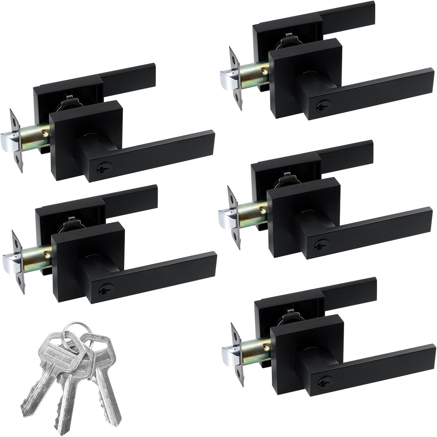 JO.KO 5 Pack Entry Door Lock Set for Privacy and Security