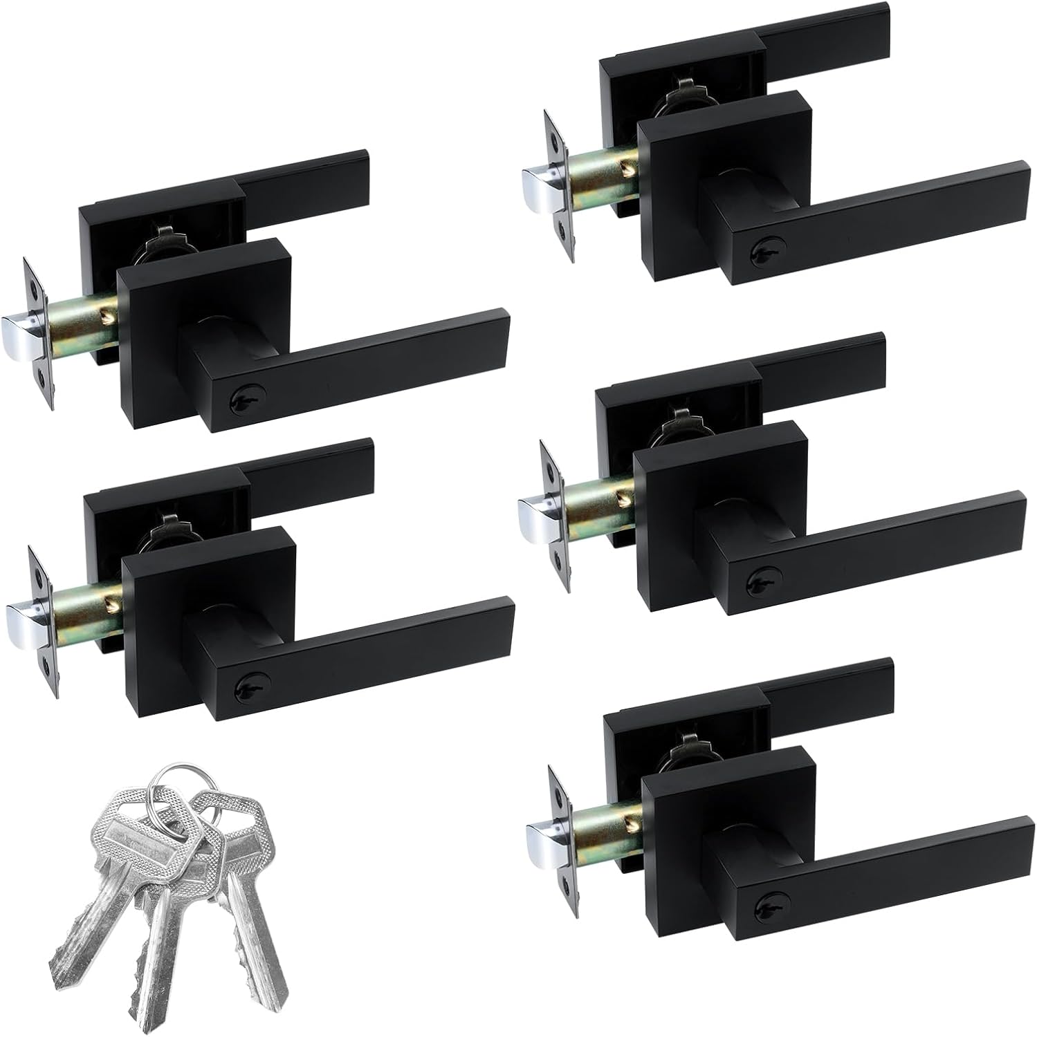 JO.KO 5 Pack Entry Door Lock Set for Privacy and Security